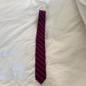 J. Crew Red and Blue Striped Silk Tie